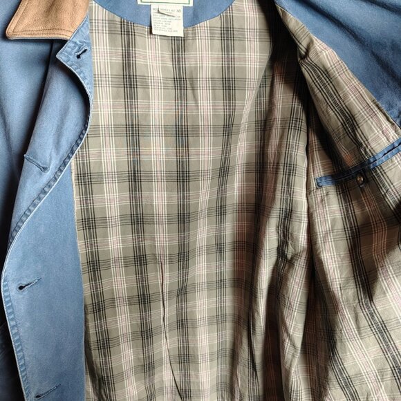VINTAGE LL Bean Barn Jacket Womens Large Petite Blue Cotton Canvas Chore Coat - Picture 12 of 15